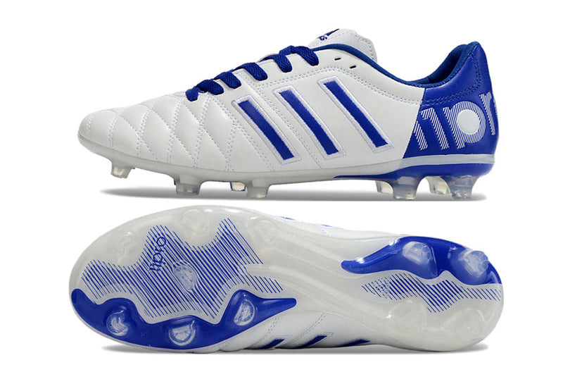 Adidas AdiPure 11 Pro FG White and Blue Field Boots