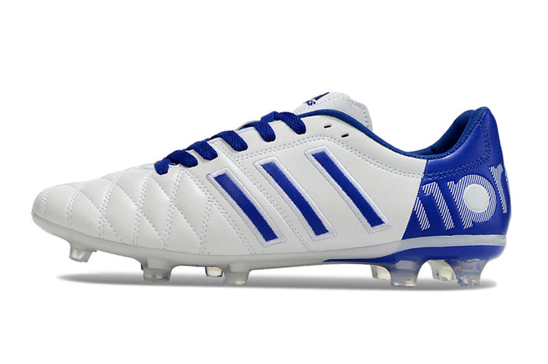 Adidas AdiPure 11 Pro FG White and Blue Field Boots