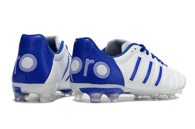 Adidas AdiPure 11 Pro FG White and Blue Field Boots