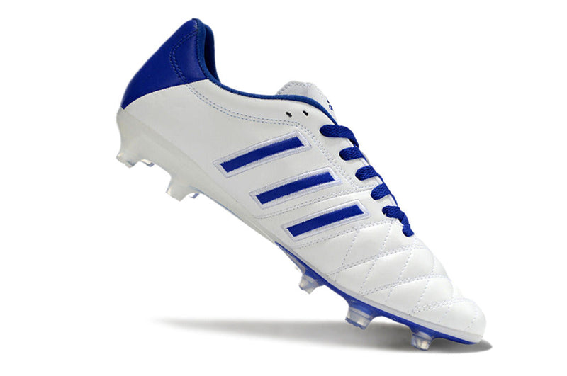 Adidas AdiPure 11 Pro FG White and Blue Field Boots